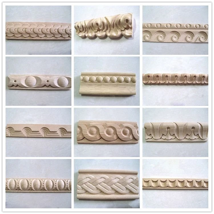 Decorative beech wood carving moulding wood trim crown molding ceiling moulding rope molding (287)(001)