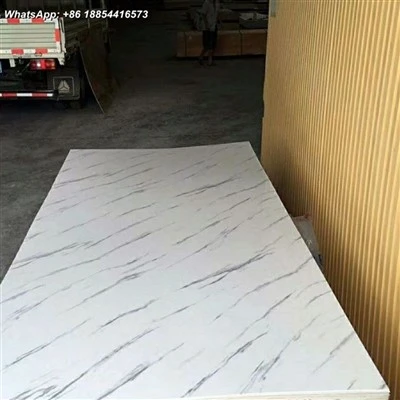 Háglansandi UV marmara plastplata PVC veggspjald UV marmaraplötur fyrir sjónvarpsbakgrunn Pvc marmaraplötur Sveigjanleg gervi UV marmaraplötur
