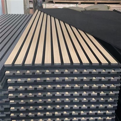 Pólýester trefjar hljóðeinangrun MDF Akupanel viðar rimla hljóðeinangruð hljóðeinangruð veggplötur